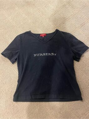 Burberry Black Top with Red Brand Tag